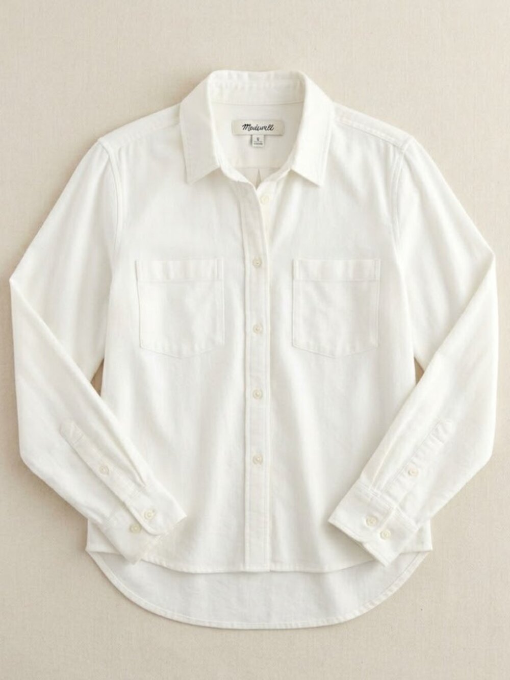 NWOT Madewell White Sunday Shirt Button Down Cotton Modal S